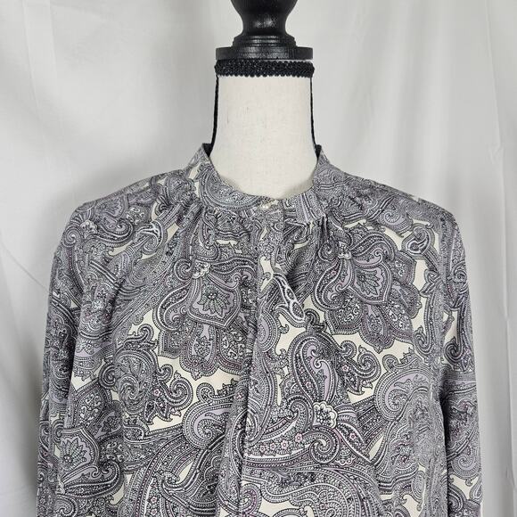 Lauren Ralph Lauren Romantic Cottagecore Ruffle Front Blouse Paisley XXL Career - Picture 5 of 13